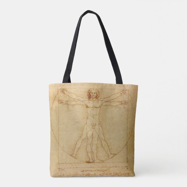 Bolsa Tote Homem Vitruviano por Leonardo Da Vinci (Verso)