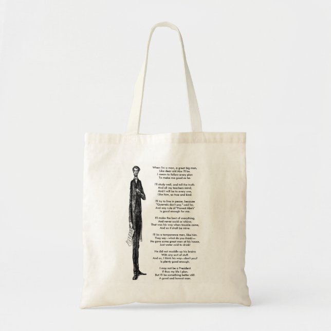 Bolsa Tote Homenagem ao Presidente dos EUA, Abraham Lincoln (Frente)