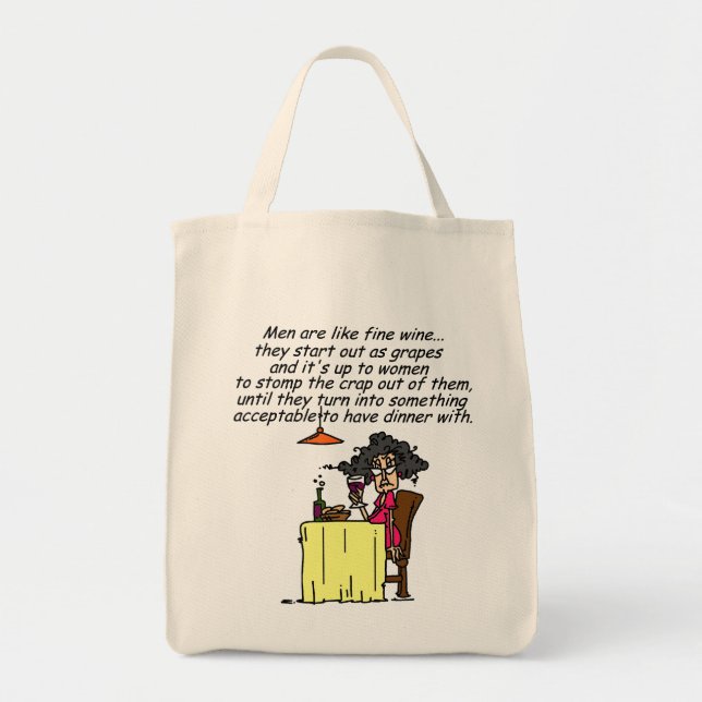Bolsa Tote Homens e Inglês Humor do Vinho (Frente)