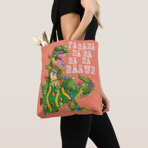 Bolsa Tote Homens Rex Homens da Árvore de Natal Dinossauro Cr