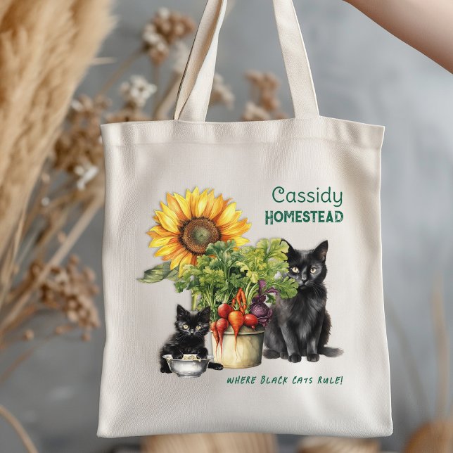 Bolsa Tote Homestead Cats da Fazenda Familiar Dizendo Regra (Criador carregado)