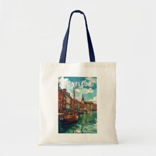 Bolsa Tote Honfleur France Viagem Art Vintage