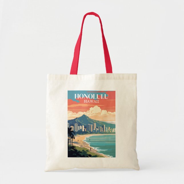 Bolsa Tote Honolulu, Havaí: Viagem Vintage (Frente)