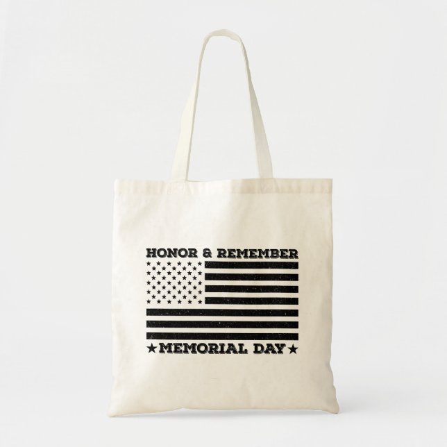 Bolsa Tote Honra Lembre-se do Dia do Memorial Patriótico Desi (Frente)