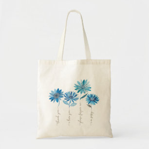 Bolsa Tote Ho'oponopono & Bohemian Blue Flowers