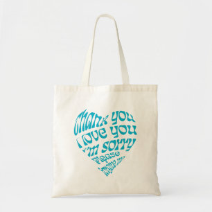 Bolsa Tote Ho'oponopono Texto em Forma de Coração