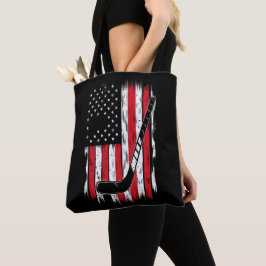 Bolsa Tote Hóquei Bandeira Americana Esportes Retro Vintage