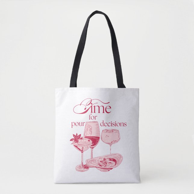 Bolsa Tote Hora de Decisões Derramadas | Design Divertido de  (Frente)