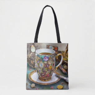 Bolsa Tote Hora do Chá com o Viajante no Tempo