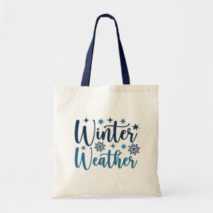 Bolsa Tote Horário de inverno - Tipografia de Férias de Neve