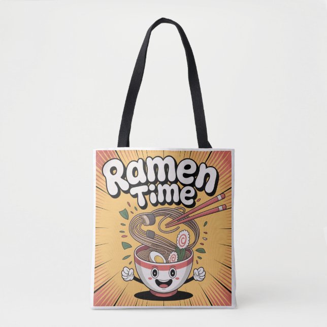Bolsa Tote Horário de Ramen - Cartoon de Cute (Frente)