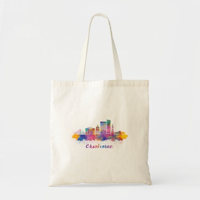 Bolsa Tote horizonte charleston aquarela (Frente)