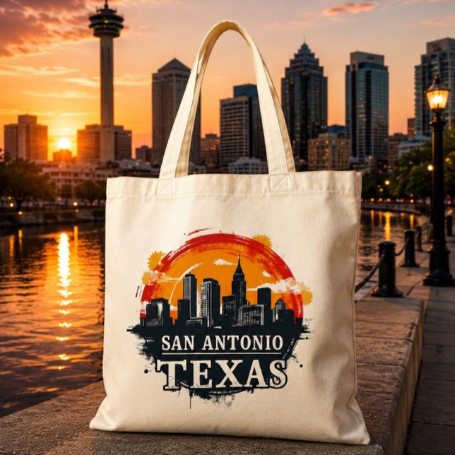 Bolsa Tote Horizonte de San Antonio Texas (Criador carregado)