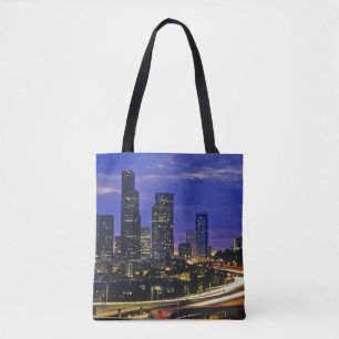 Bolsa Tote horizonte de Seattle, Washington à noite