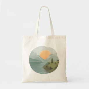 Bolsa Tote Horizonte-ouro: Sol por perto do lago