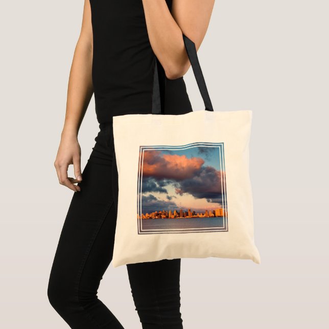 Bolsa Tote Horizonte urbano da cidade de San Diego Bay (Frente (produto))