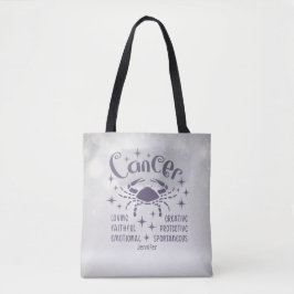 Bolsa Tote Horóscopo Zodiac do Cancer Moderno Personalizado