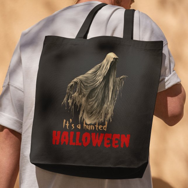 Bolsa Tote Horror Gótico Engraçado Personalizado, Spooky Ghos (Criador carregado)