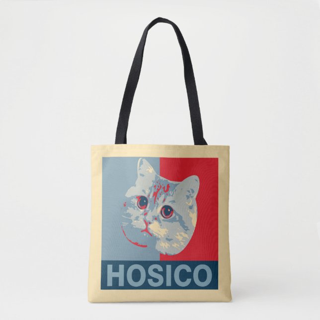 Bolsa Tote Hosico - Ilustração Azul Vermelho (Frente)