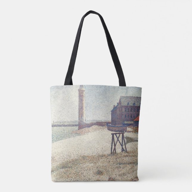 Bolsa Tote Hospital e Farol, Honfleur, de Georges Seurat (Verso)