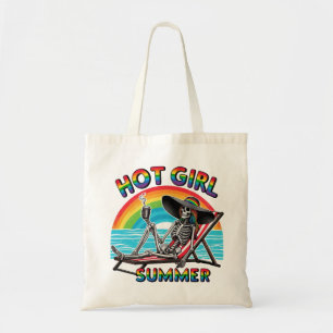 Bolsa Tote Hot Girl Summer Skeleton Retro Beach Design