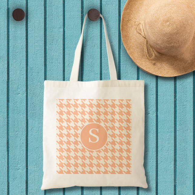Bolsa Tote Houndstooth Peachy Coral (Criador carregado)