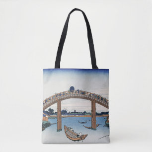 Bolsa Tote Housai  Monte Fuji visto debaixo da Ponte dos Home