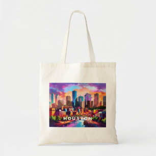 Bolsa Tote Houston Skyline Abstrato Art