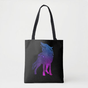 Bolsa Tote Howling Wolf Silhouette Wolves Forest Animal