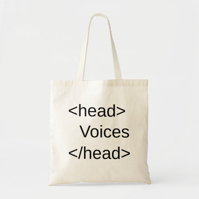 Bolsa Tote HTML-Vozes engraçadas dentro </head> (Frente)