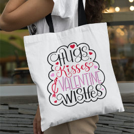 Bolsa Tote Hugs, kisses and Valentine Wishes, Hearts, Love 2 
