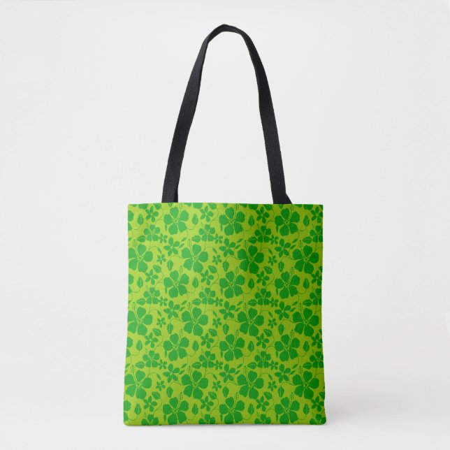BOLSA TOTE HULA HAVAIANA (HIBÍSCO) LIMÃO VERDE (Frente)