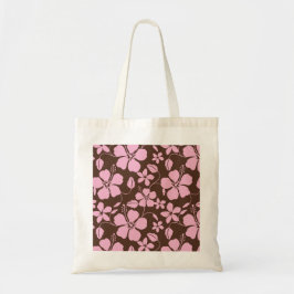 BOLSA TOTE HULA HAWAIANA (HIBISCO) MARROM/ROSA