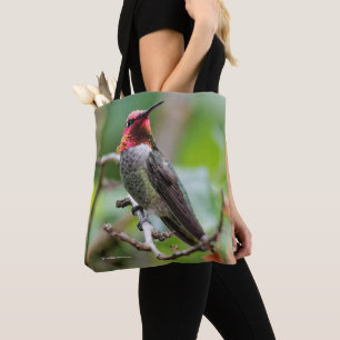 Bolsa Tote Hummingbird de Male Anna na Árvore de Ameixa