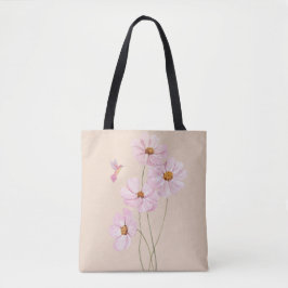 Bolsa Tote Hummingbird e Cosmos Rosa