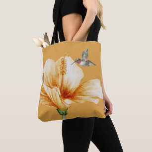 Bolsa Tote Hummingbird e Hibiscus