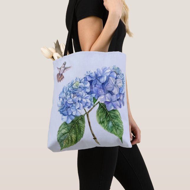 Bolsa Tote Hummingbird e Hidrangea (Close Up)