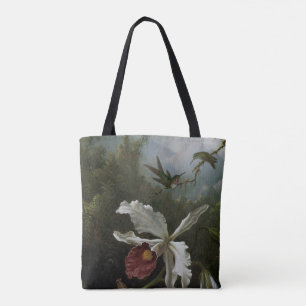 Bolsa Tote Hummingbird e Orquídea Branca por Martin J. Heade