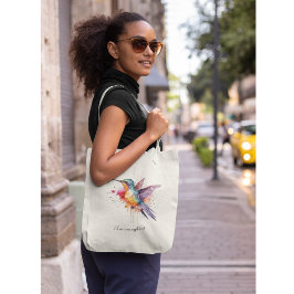 Bolsa Tote Hummingbird exótico e colorido personalizável