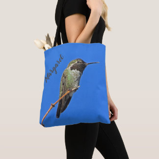 Bolsa Tote Hummingbird Foto Natureza Pássaro Pequeno Colorido