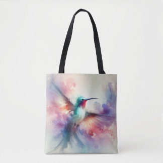 Bolsa Tote Hummingbird Graceful em Watercolor