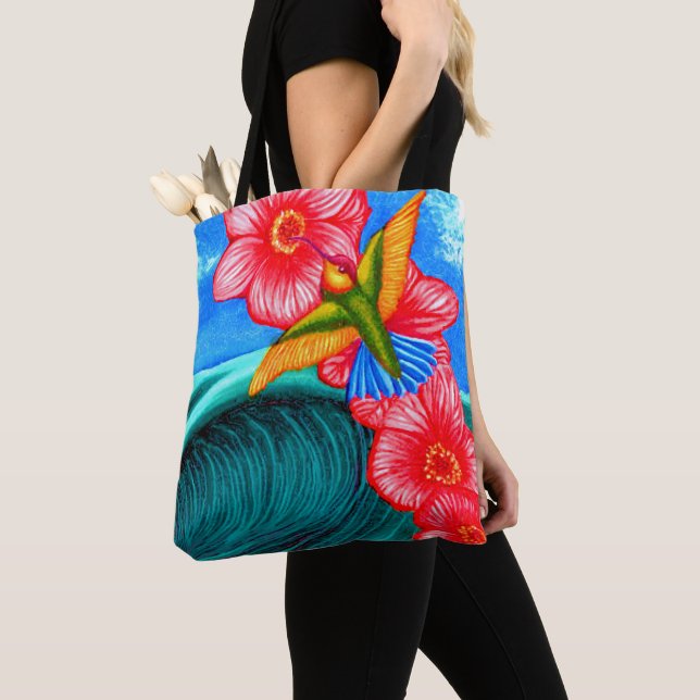 Bolsa Tote Hummingbird Ocean (Close Up)