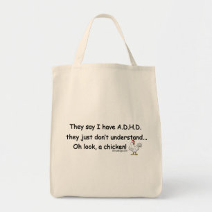 Bolsa Tote Humor da galinha de ADHD