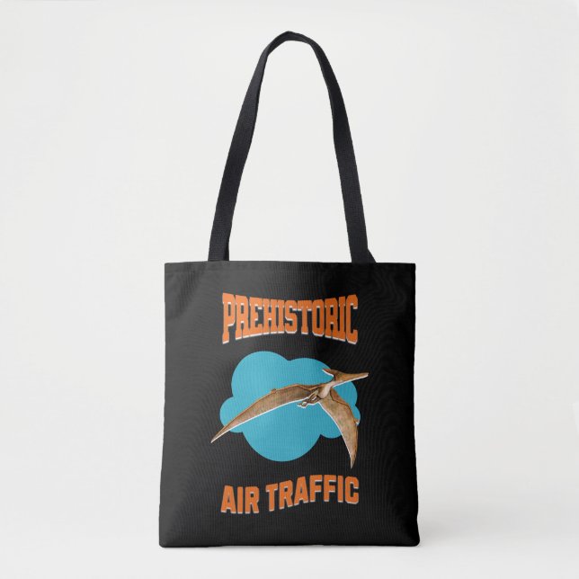 Bolsa Tote Humor de Piloto de Tráfego Aéreo Pré-Histórico Pte (Frente)