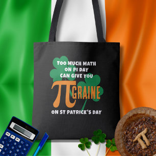 Bolsa Tote Humor Dia de São Patrício Dia do Pi Matemática