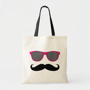 Bolsa Tote Humor engraçado do bigode e dos óculos de sol