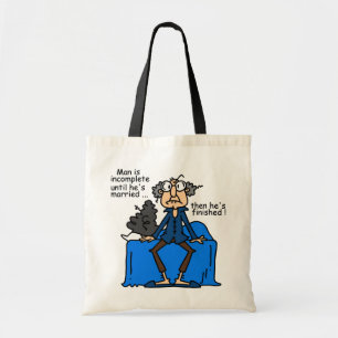 Bolsa Tote Humor então terminado incompleto do casamento