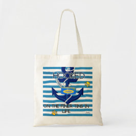Bolsa Tote Humor estético dos pescadores de pasta azul