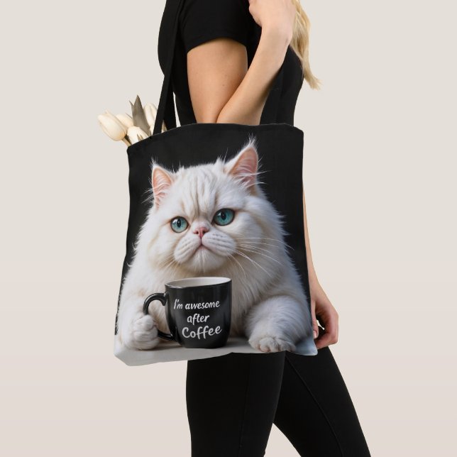 Bolsa Tote Humor Gato Persa Branco (Close Up)