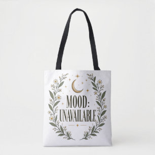 Bolsa Tote Humor Indisponível Crescente Lunar Botânico Celest